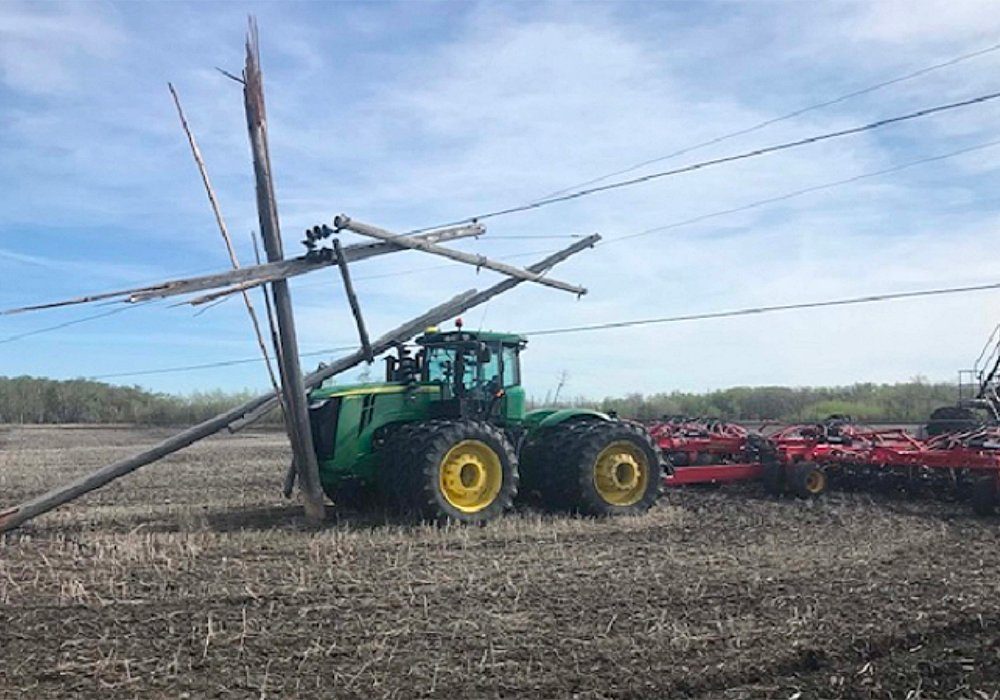 In 2020, there were 188 cases where a cultivator, seeder or another implement crashed into a pole or snagged a wire somewhere in the province. 