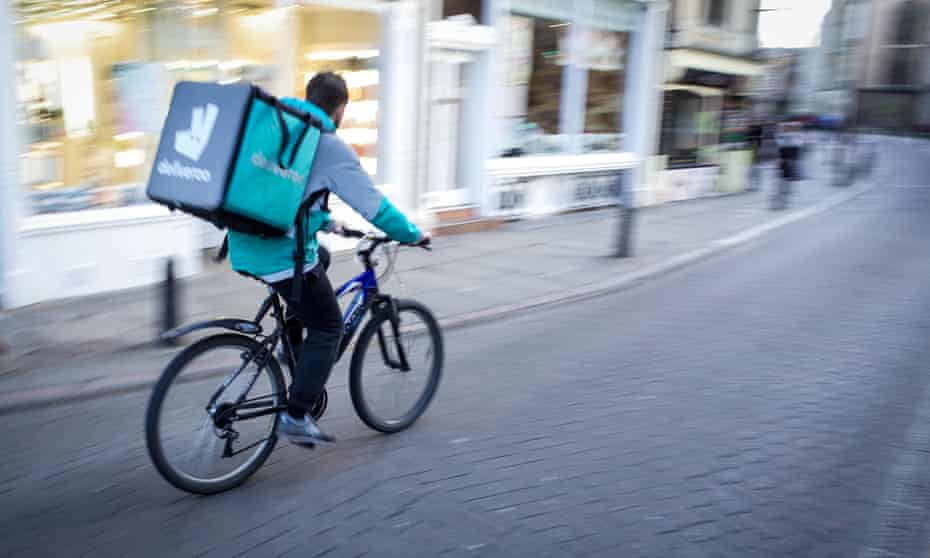Deliveroo couriers are now a familiar sight in many UK towns and cities.
