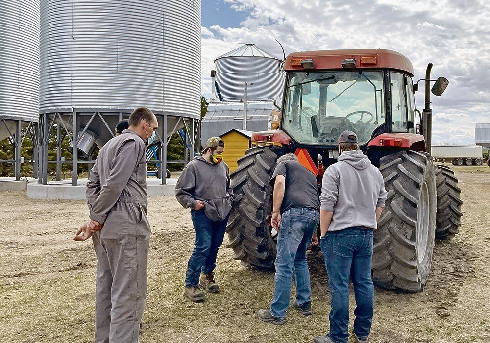 Students enrolled in Parkland College’s Farm Hand course were taught about basic farm safety, field crops, GPS systems and Power Mobile Equipment theory. They also received several hours of hands-on learning operating a tractor, sprayer, rock picker and forklift. 