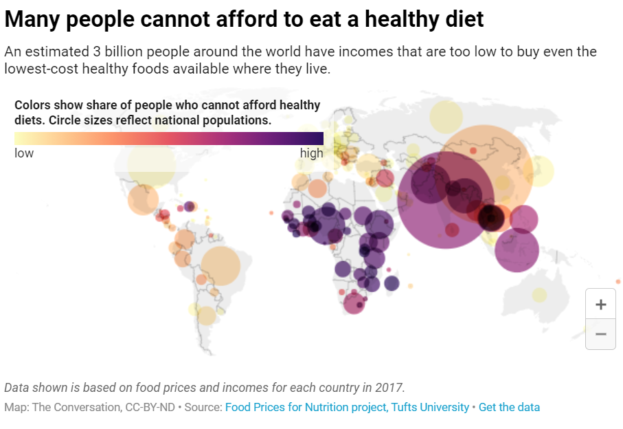 Many people cannot afford to eat a healthy diet.