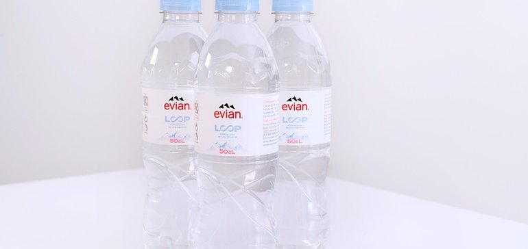 Danone's Evian partners with Loop on water bottle made with recycled plastic