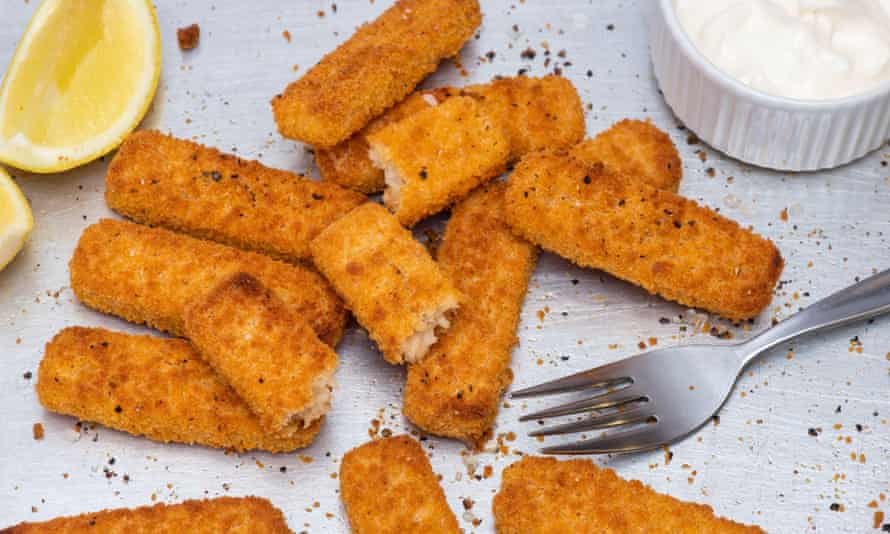 Quorn fishless fingers that looks just like the real thing.