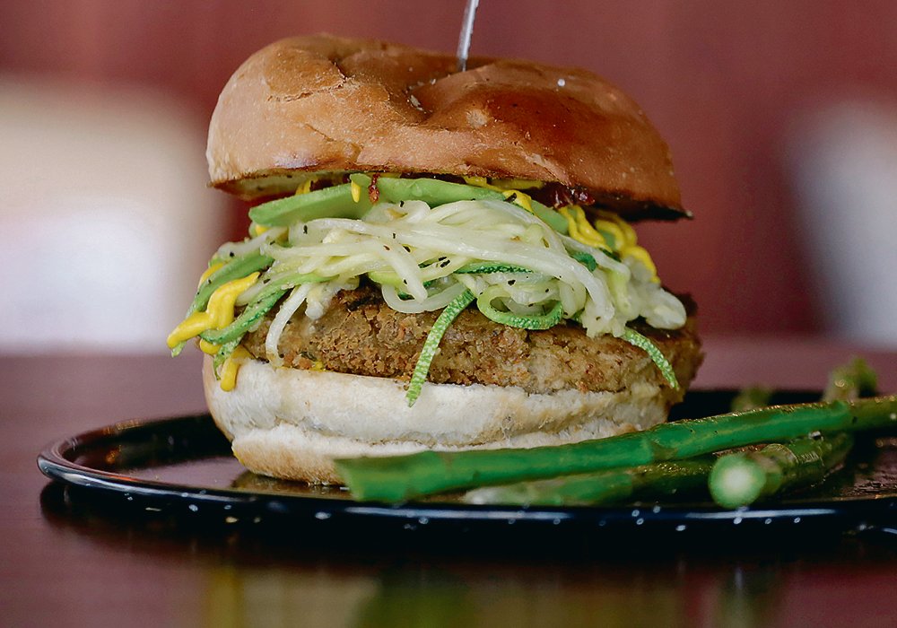 New products in new places are eating up the pulse supplies. A vegan oat and chickpeas burger is served at Tasty Beet Juicy and Healthy Food restaurant in Ciudad Juarez, Mexico.  