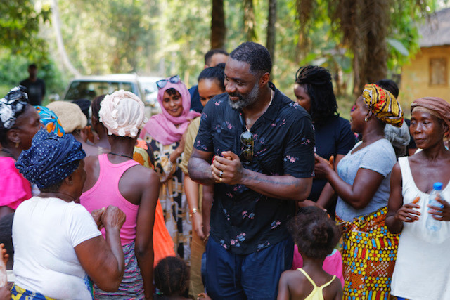 Idris and Sabrina Elba visit Maboikandoh, Sierra Leone. On an IFAD programme working to reduce rural poverty and food insecurity on a sustainable basis through agriculture.