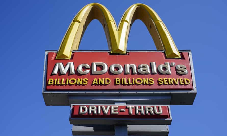 A McDonald’s drive-thru sign in Philadelphia.