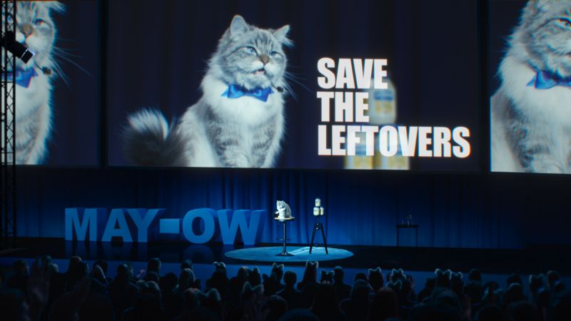 Hellmann's putting a “paws” on food waste with new ad campaign, starring Mayo Cat and Kate McKinnon with cameo from Pete Davidson