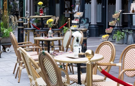 Chairs and tables outside an eaterie in Wales