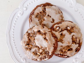 Iced gingerbread and oatmeal cookies.