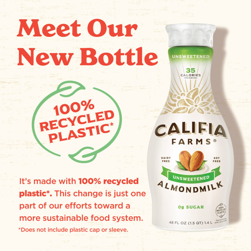 Califia Farms takes major step towards a circular economy with 100 per cent rPET bottles