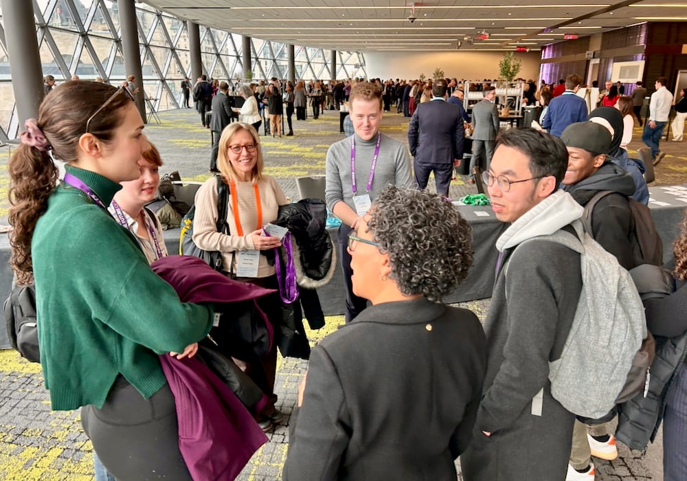 FCC boss Justine Hendricks (foreground) meets with a group of University of Ottawa students and instructors on Canada’s Agriculture Day, Feb. 13.