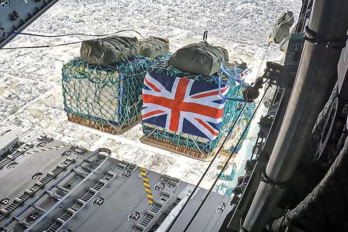 UK Forces airdrop over 10 tonnes of food supplies to civilians in Gaza