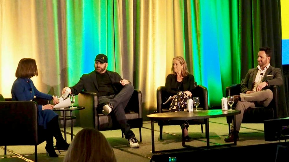 Panelists talk about agricultural sustainability at the 2024 Canadian Crops Conference in Winnipeg in early March.