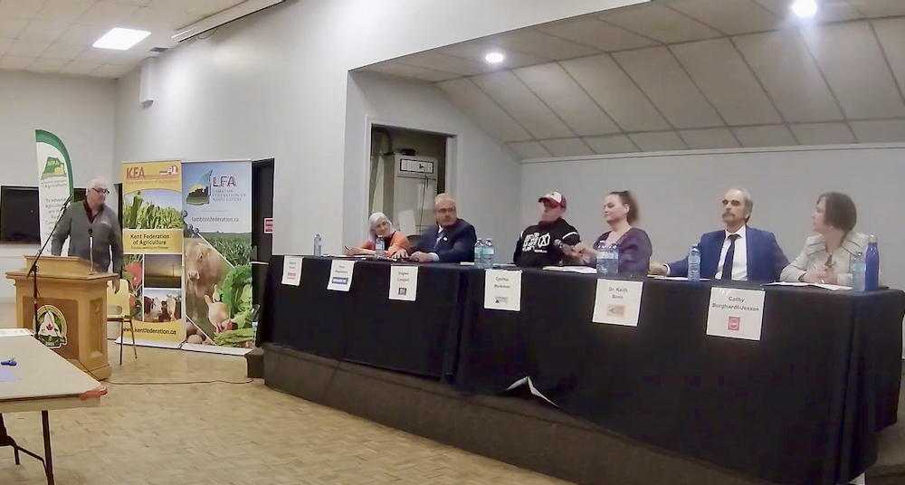 Candidates in the Lambton-Kent-Middlesex provincial by-election debated rural and farm issues at a recent all-candidates event sponsored by the Lambton, Kent and Middlesex federations of agriculture.