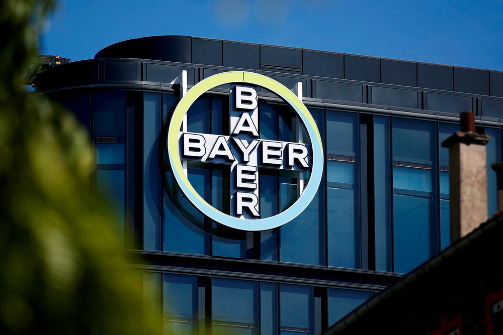 The Bayer AG logo at the headquarters in France.  Photo: Reuters/Benoit Tessier/File
