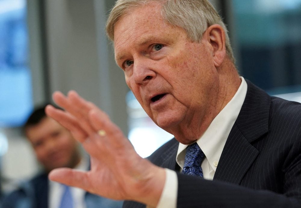 FILE PHOTO: U.S. Agriculture Secretary Tom Vilsack speaks during an interview with Reuters reporters in Washington, U.S., November 29, 2023. REUTERS/Kevin Lamarque/File Photo
