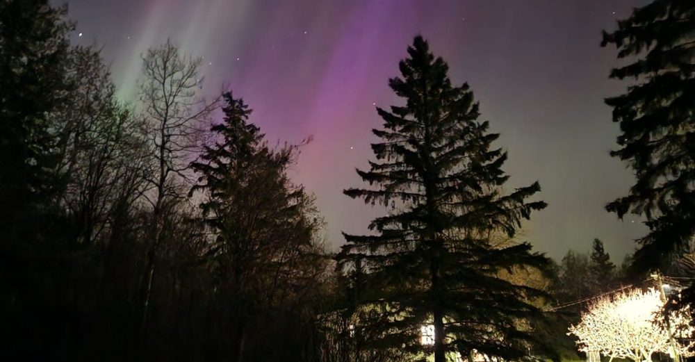 Aurora borealis or “northern lights” caused by the solar storm on May 10. Photo: Jonathan Wichers
