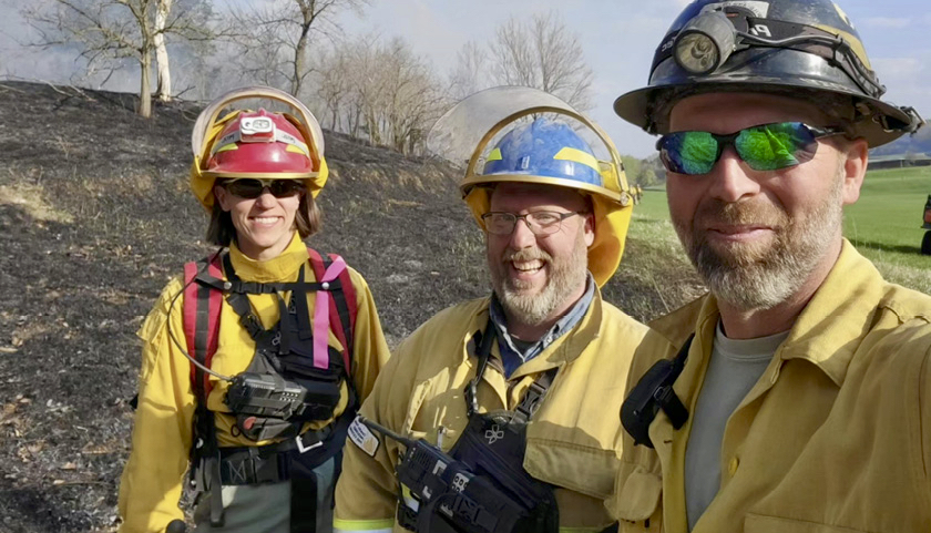 Renny Grilz (centre), resource management officer for Meewasin Valley Authority in Saskatchewan and veteran agrologist, says “farmers probably educate the conservationists more than the other way around. It helps build those relationships, that we can then use to generate more interest in conservation.”