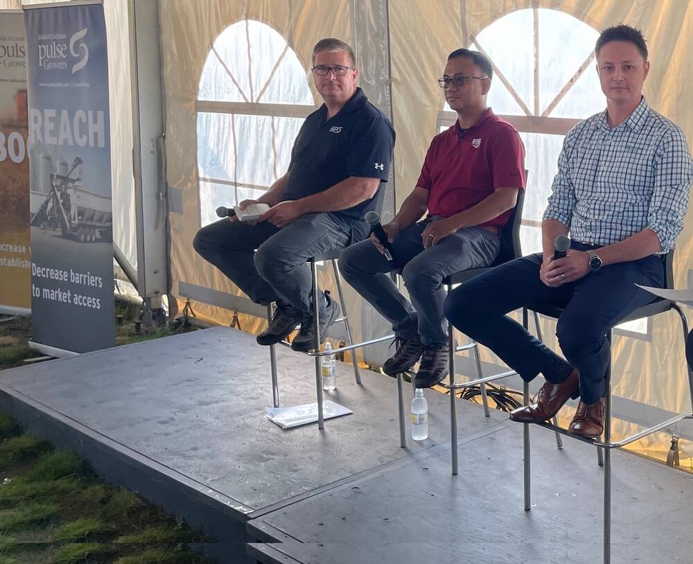 A panel discussion on pulses at AIM 2024 in Saskatchewan on July 16. Photo: Sean Pratt
