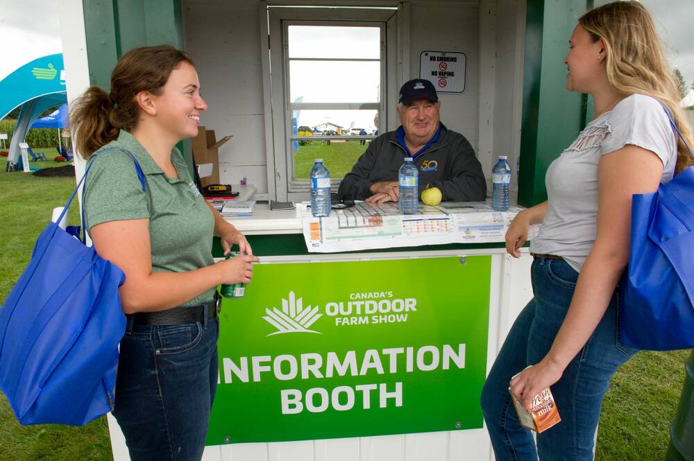 An information booth at Canada