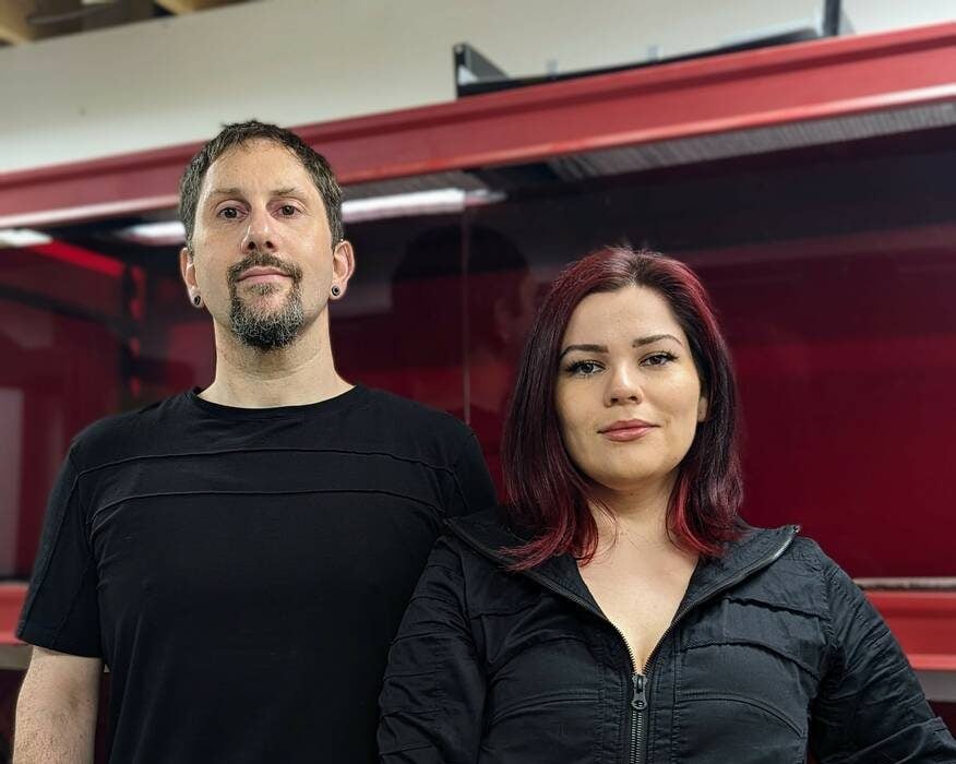 From left to right: Seth Hardy and Natalie Duncan, co-founders of Bug Mars