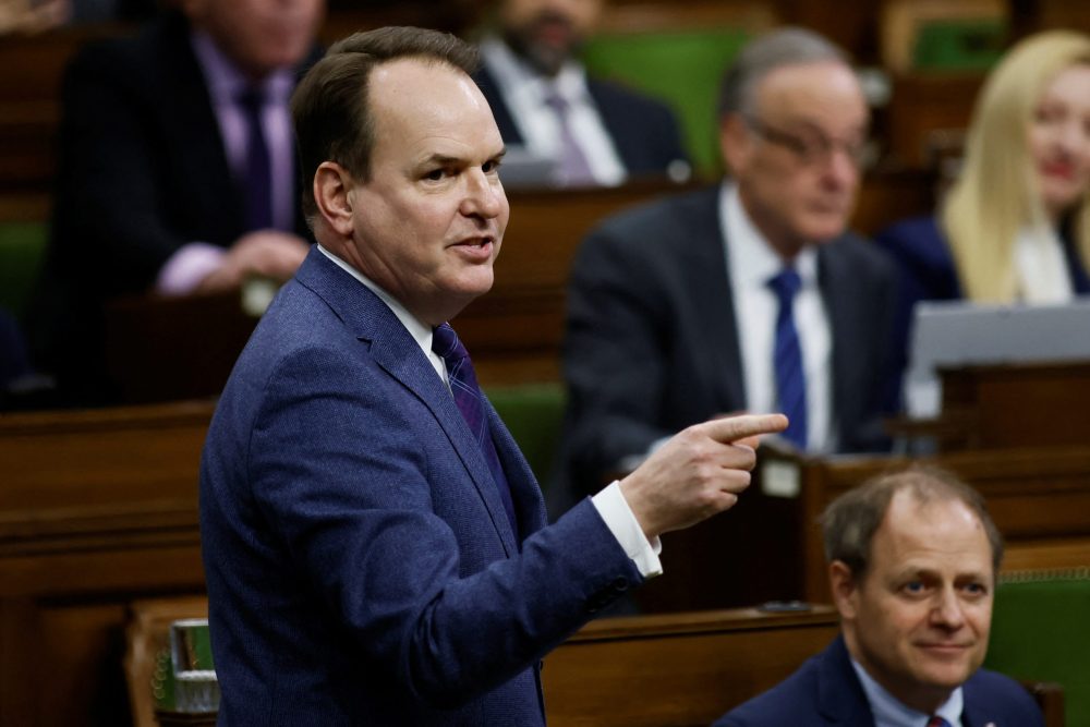 Labour minister Steven MacKinnon, pictured speaking in the House of Commons on Parliament Hill in Ottawa, Ontario, Canada February 26, 2024. REUTERS/Blair Gable
