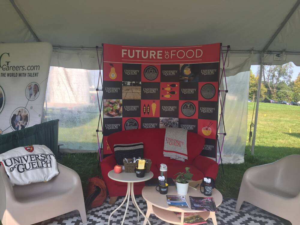 Some exhibitors participating in the Career Crawl were interested in getting feedback on what keeps students from thinking about the agriculture industry as a career choice. Photo: Jonah Grignon 
