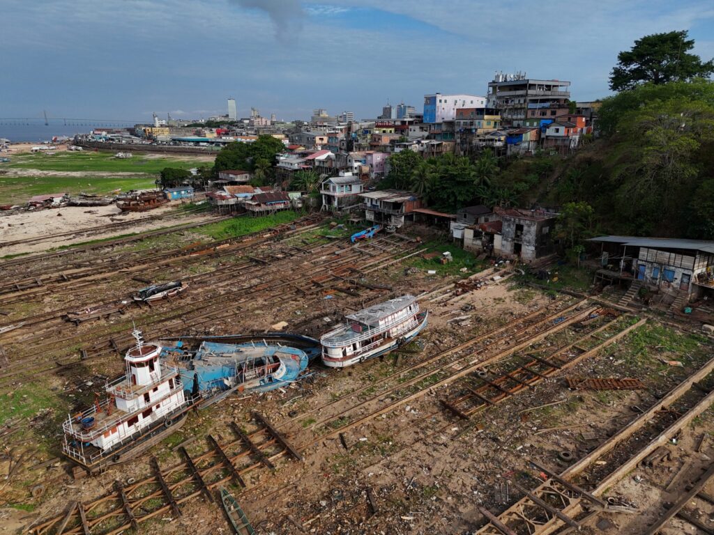 River level at Amazon rainforest port hits 122-year low amid drought