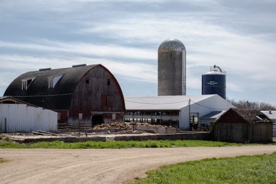 A view of dairy farmer Brent Pollard’s farm in Rockford, Illinois, U.S., April 9, 2024.  REUTERS/Jim Vondruska
