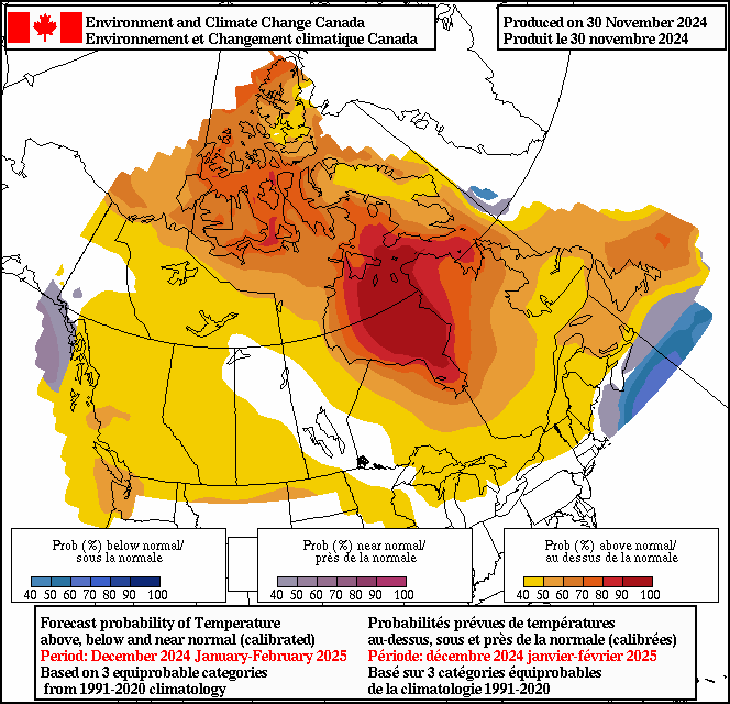 ECCC is calling for a more precipitation this winter. (ECCC)
