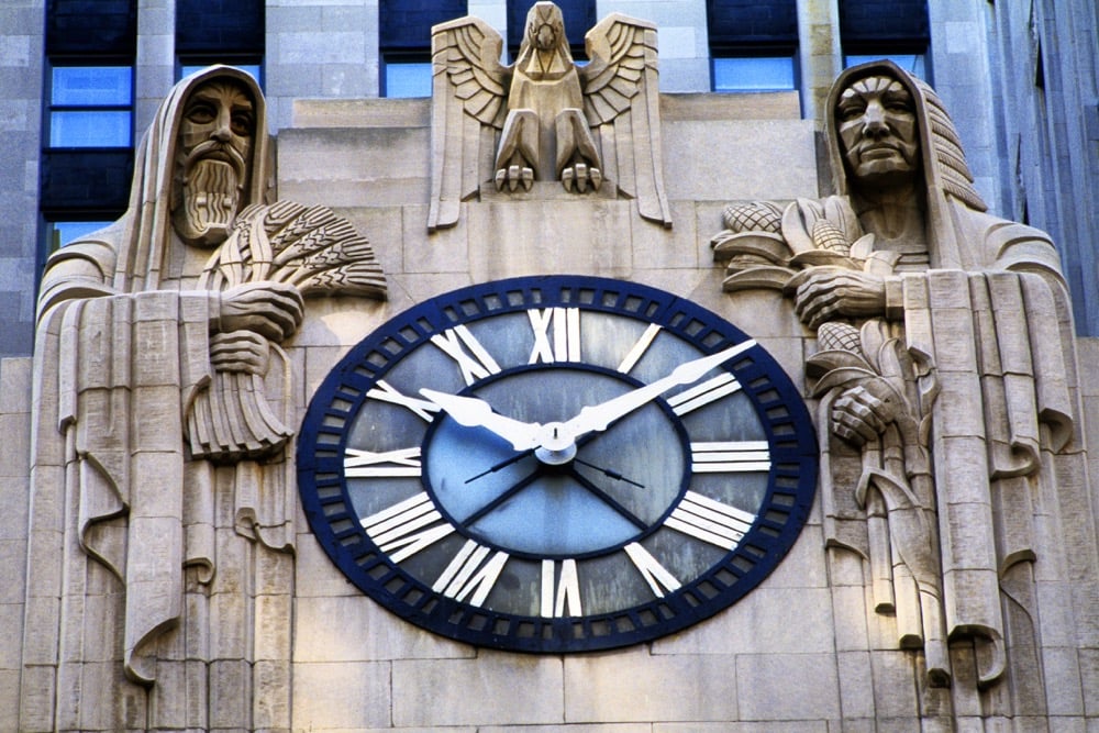 Detail from the front of the CBOT building in Chicago. (Vito Palmisano/iStock/Getty Images)
