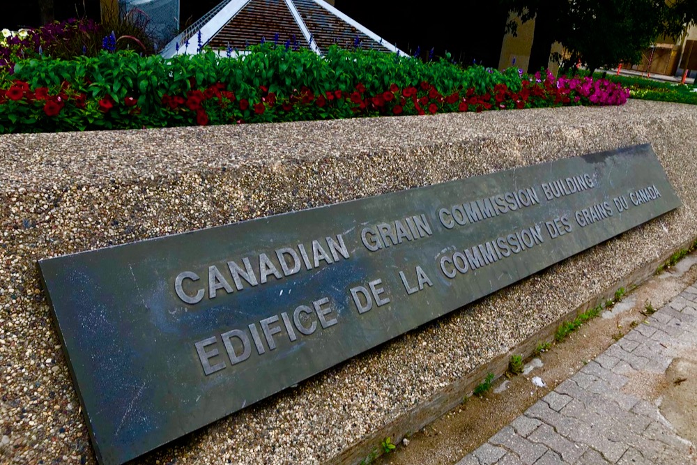 A nameplate outside the Canadian Grain Commission building in downtown Winnipeg. (Dave Bedard photo)
