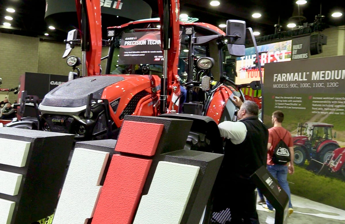 The new Farmall C series tractor from Case IH on the show floor at the National Farm Machinery Show, Feb. 12, 2025.  Photo: Greg Berg
