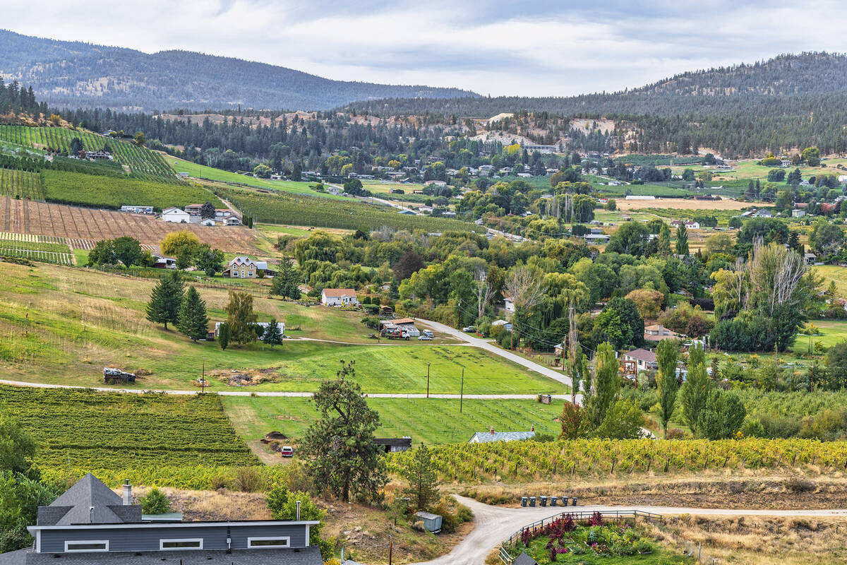 A scenic view of the countryside near Summerland, B.C., where the Kettle Valley Railway operates.
