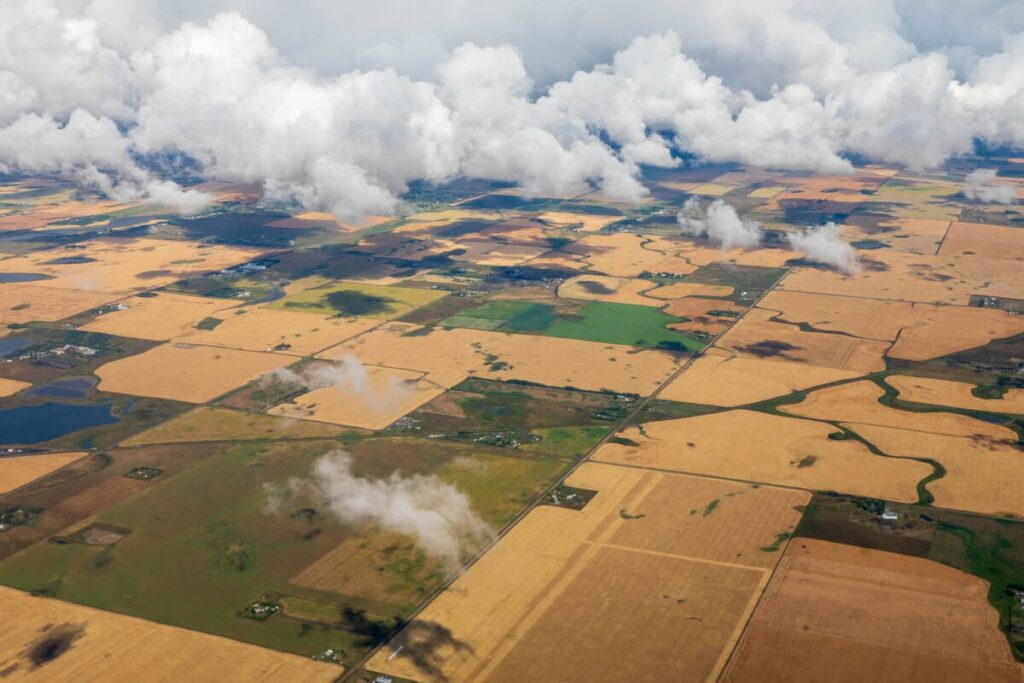 An aerial photo showing the 