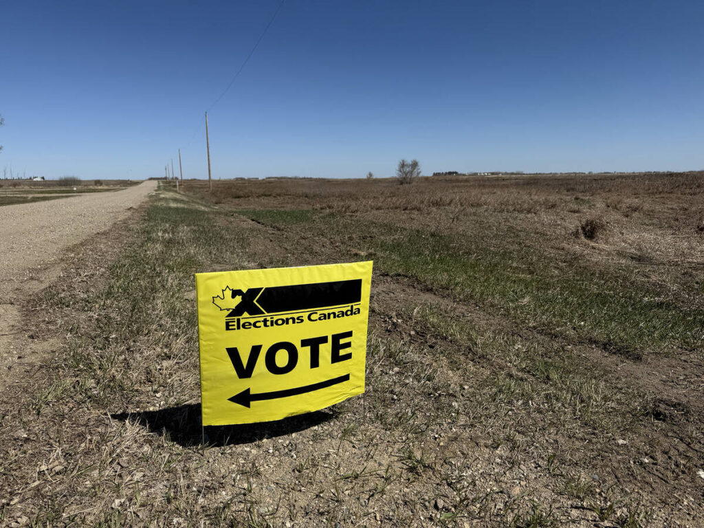 A yellow Elections Canada 