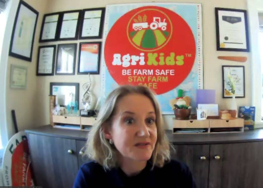 AgriKids founder Alma Jordan is pictured during a virtual fireside chat hosted by the Canadian Agricultural Safety Association (CASA) on May 14.