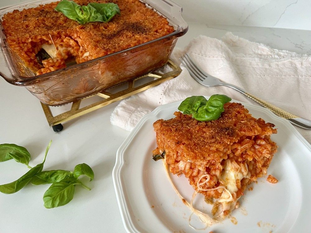 Riso al Forno (Baked Risotto) is a rich and cheesy dish. 