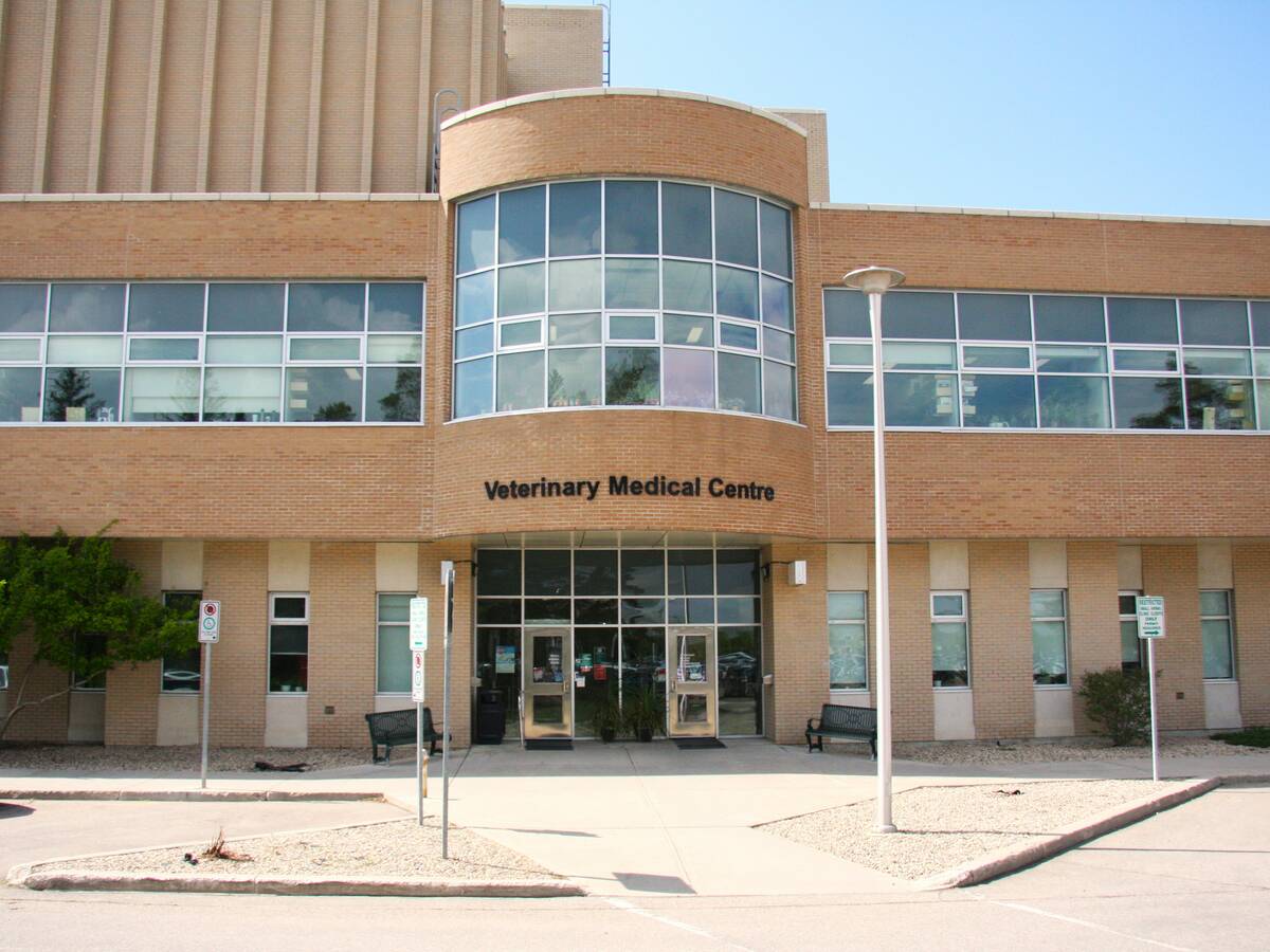 The main entrance to th Western College of Veterinary Medicine's clinic in Saskatoon.