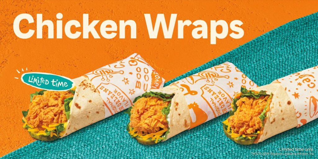 Popeyes goes toe-to-toe with McDonald’s with new chicken wraps