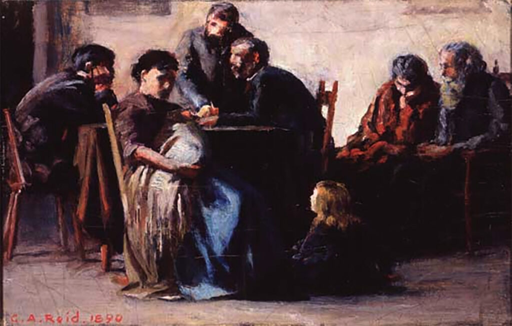 A small oil on canvas painting called 