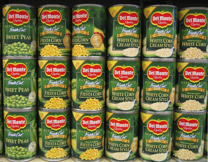 FILE - In this June 22, 2006 file photo, Del Monte canned vegetables are seen for sale in Berkeley, Calif. (AP Photo/Ben Margot, file)