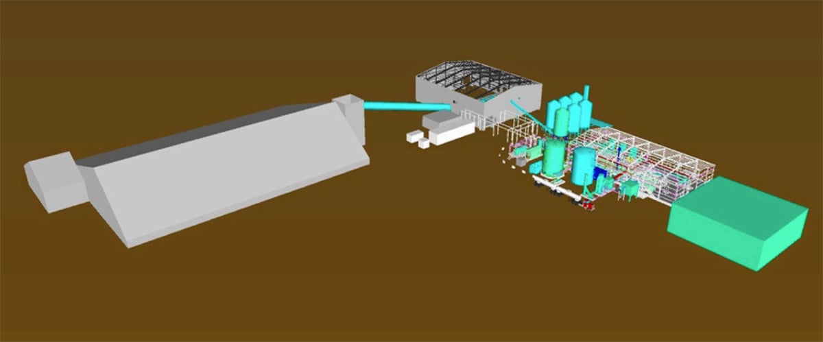 An artist's rendering of the new expansion at Northern Nutrients' fertilizer plant near Saskatoon.