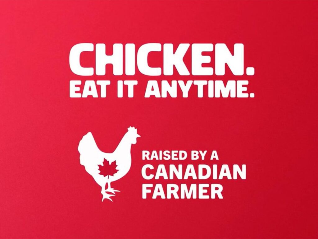 A promotional banner fom the Chicken Farmers of Canada that reads, 