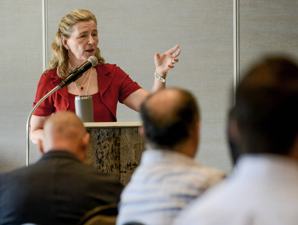 Mary Wells, University of Waterloo Dean of Engineering,  explains collaboration potential between the agriculture and the university
