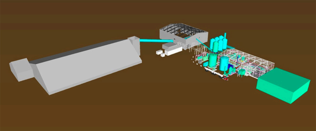An artist's rendering of the new expansion at Northern Nutrients' fertilizer plant near Saskatoon.