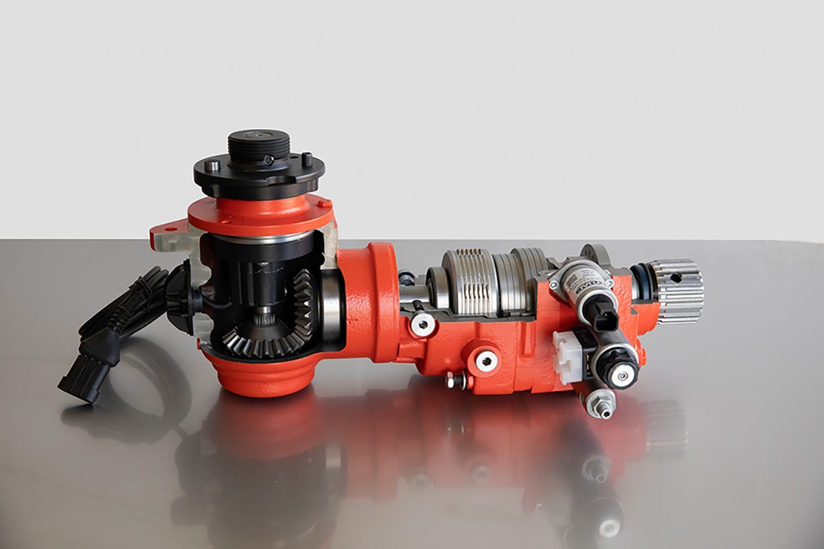 A cutaway view of a VarioSmart device showing its various internal cogs and gears.