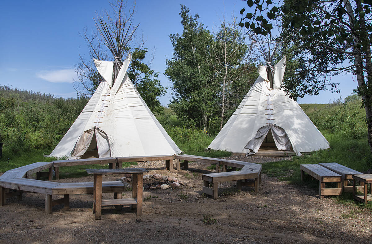 Tipis at Wanuskewin Heritage Park.