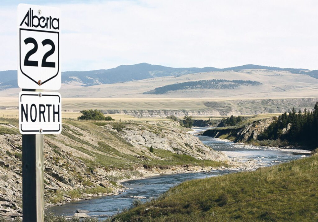 A road sign for Alberta