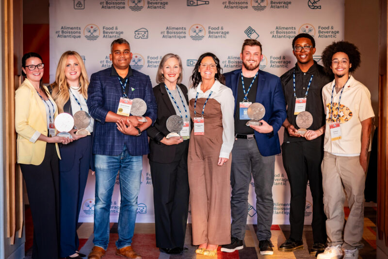 Katherine Lanteigne, Distillerie New Brunswick Distillery; Lauren McKelvey, Cooke Inc.; Abhishek Asthana, Shivani’s Kitchen; Maureen Hanley, Navigate Food Safety Solutions; Tammy Brideau, Food & Beverage Atlantic; Marc Brown, Work Water Inc; Kolade Boboye, and Makye Clayton, Hope Blooms.