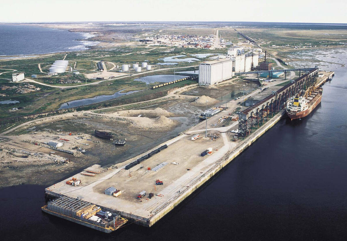 An aerial view of the Port of Churchill.